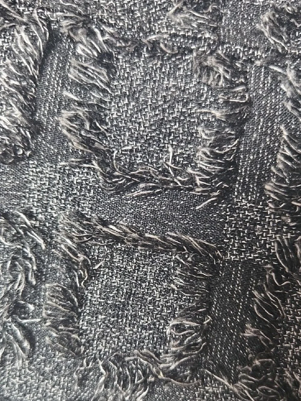 Statement Textured Denim Artistic Paris Mokani Elgant Bag wGun Metal Chain